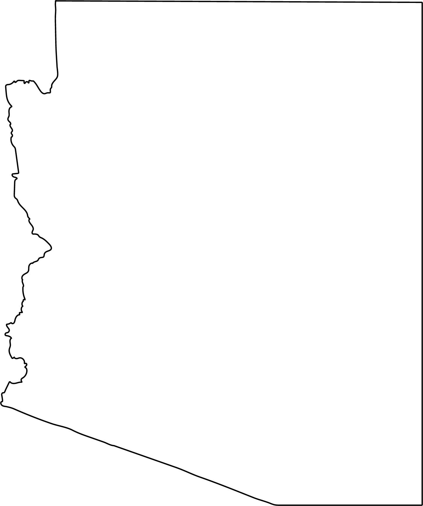 Arizona State Map Outline