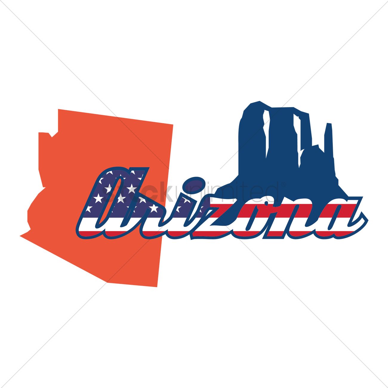 1300x1300 Arizona State Map Vector Image