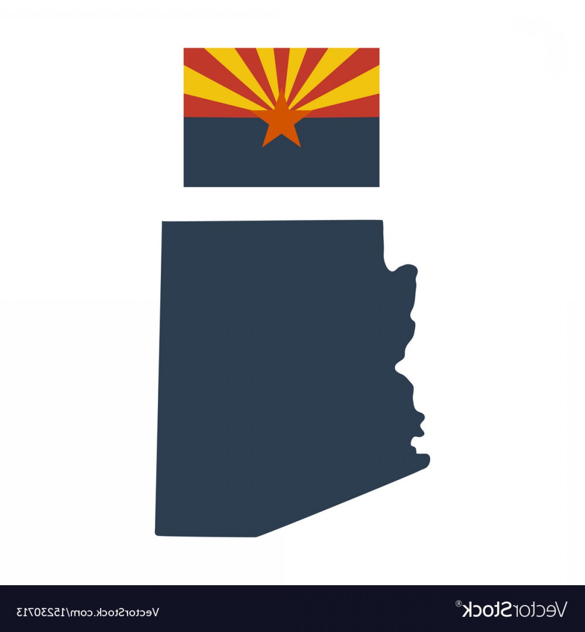 1200x1296 Flag Of The Us State Of Arizona And Map Vector Studiogrfx