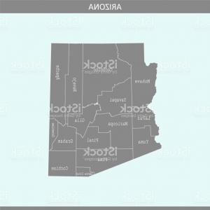 300x300 Arizona County Map Vector Outline Gray Background Counties Map