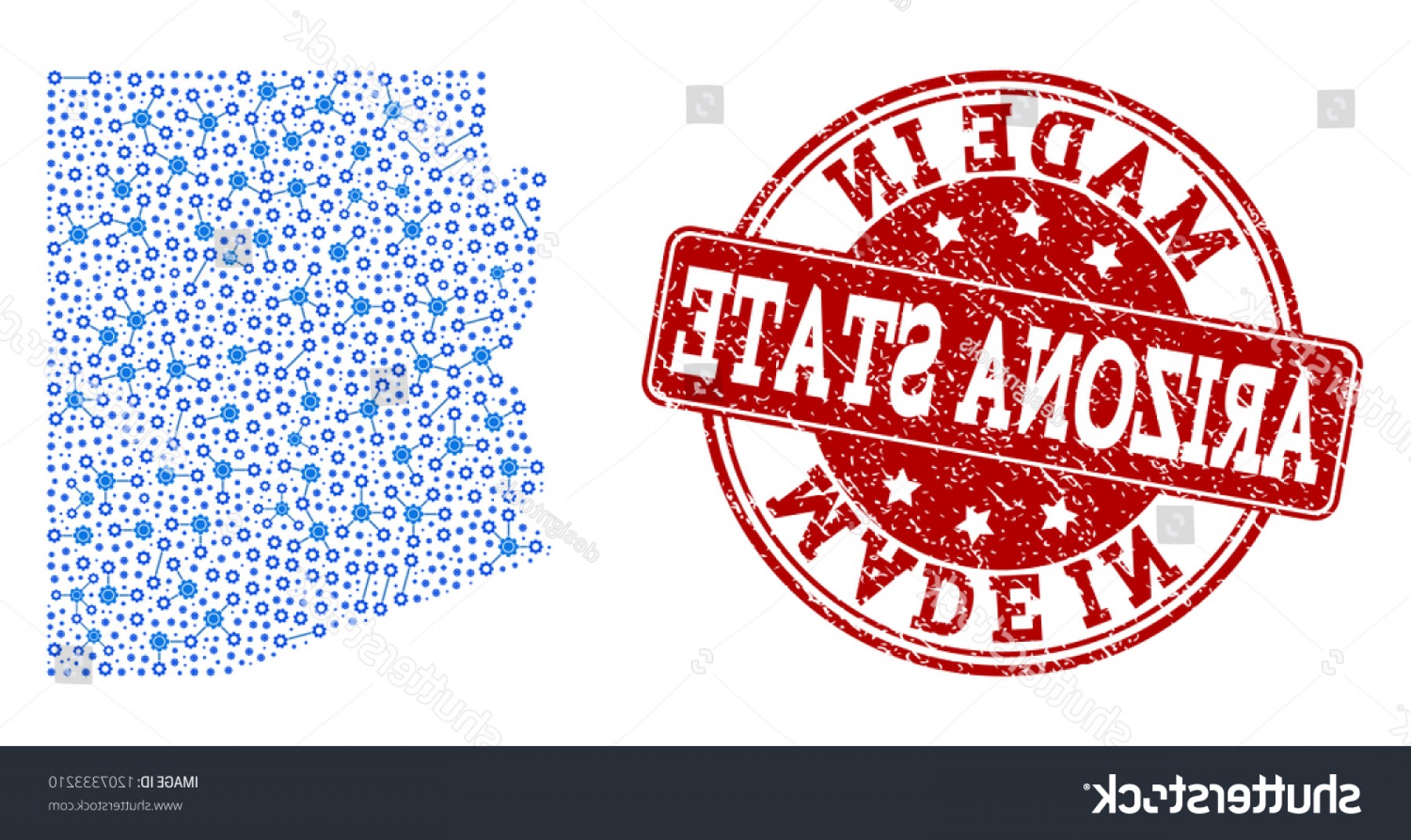 1800x1072 Map Arizona State Vector Mosaic Made Hoodamathrun