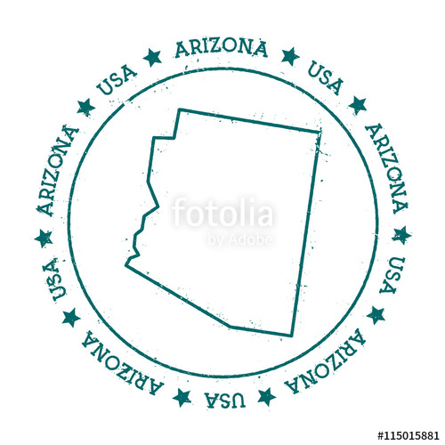 500x500 Arizona Vector Map Retro Vintage Insignia With Us State Map