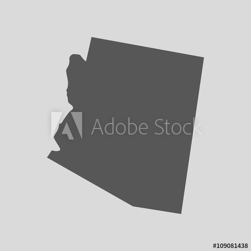 500x500 Black Map State Arizona