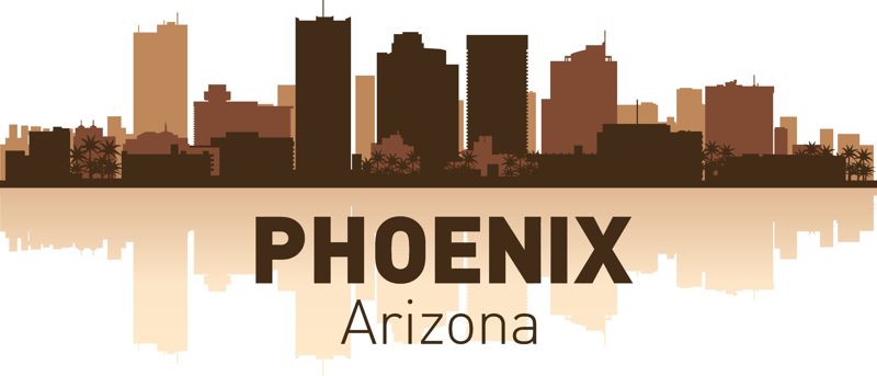 800x343 Phoenix Arizona Skyline City Silhouette Vector Free Vector Cdr