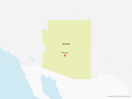 460x345 Vector Maps Of Arizona Free Vector Maps