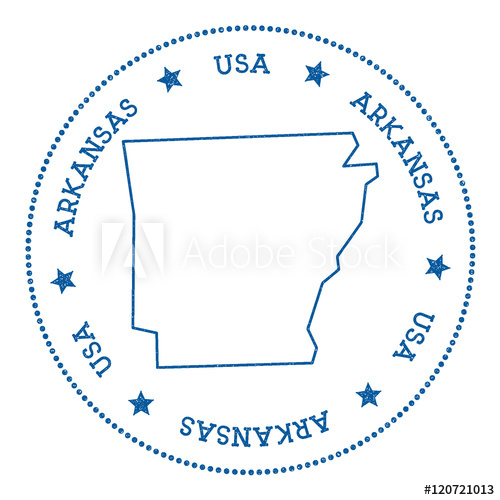 500x500 Arkansas Vector Map Sticker Hipster And Retro Style Badge