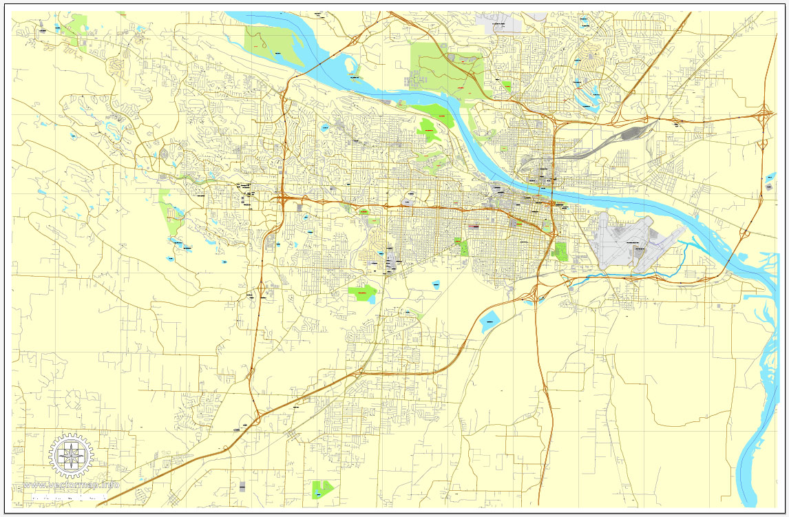 1146x751 Little Rock Printable Map, Arkansas City Plan Adobe Illustrator