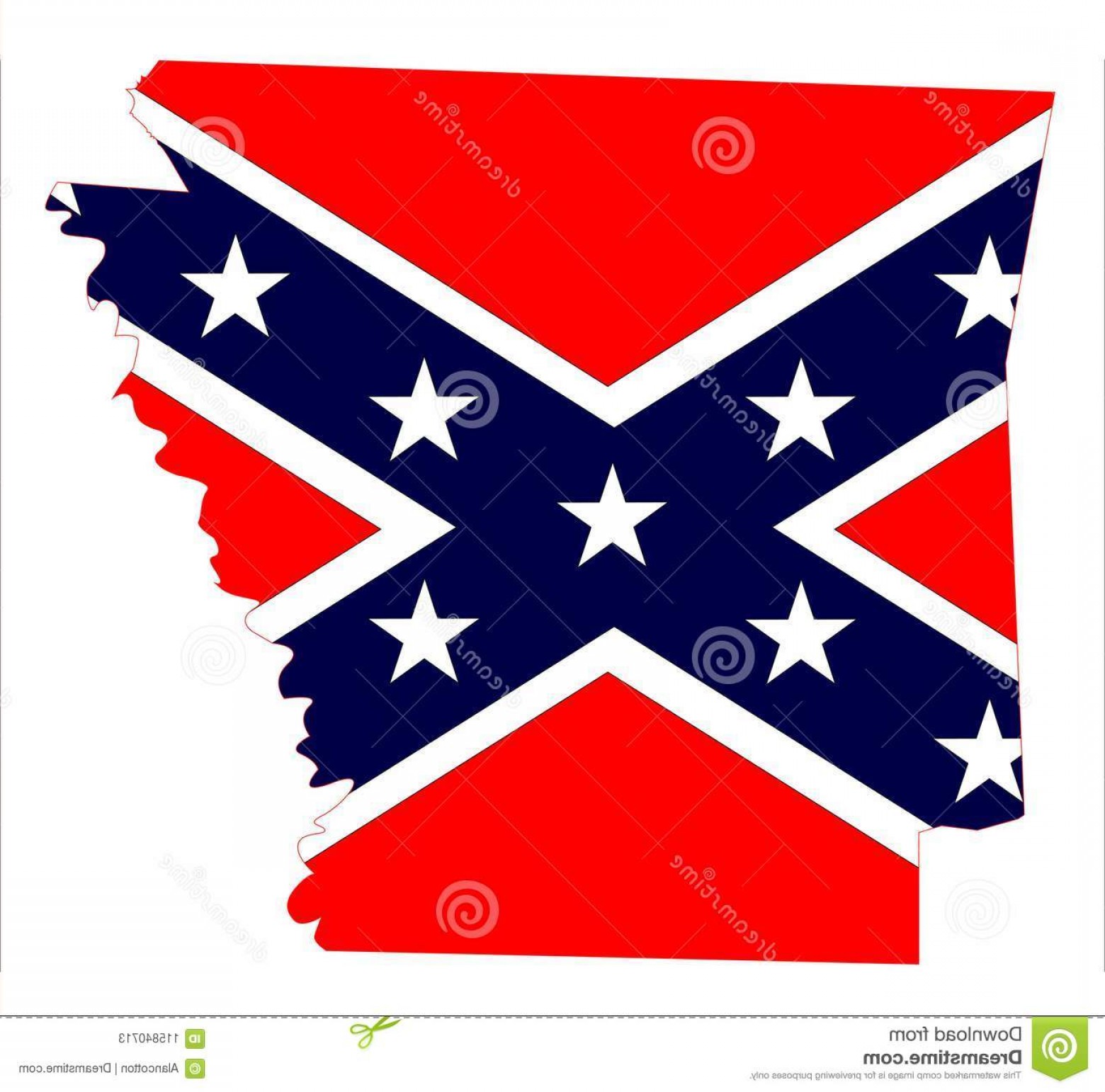 1560x1542 State Map Outline Arkansas Confederate Flagover White Background