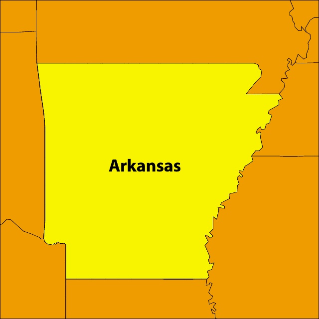 640x640 Vector Map Of Arkansas