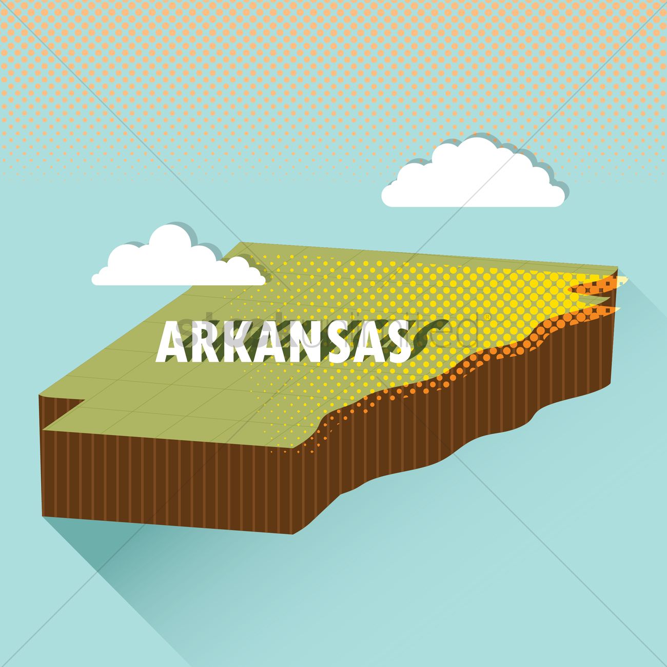 1300x1300 Arkansas Map Vector Image