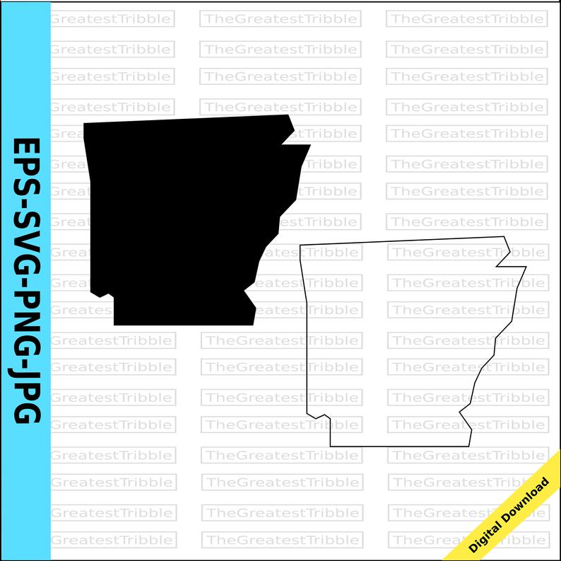 794x793 Arkansas State Map Png Vector Graphic Clip Art Us Etsy