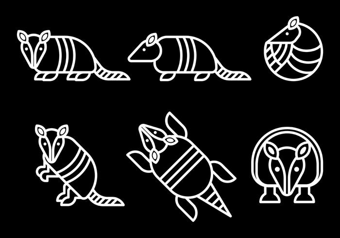 700x490 Armadillo Vector Icons