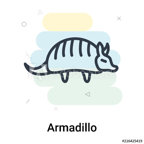 500x500 Armadillo Icon Vector Sign And Symbol Isolated On White Background