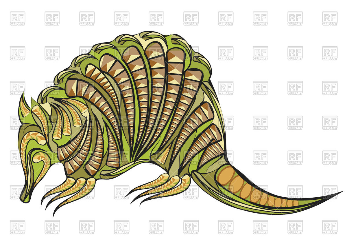 1200x849 Armadillo On Ethnic Design Vector Image Of Plants And Animals