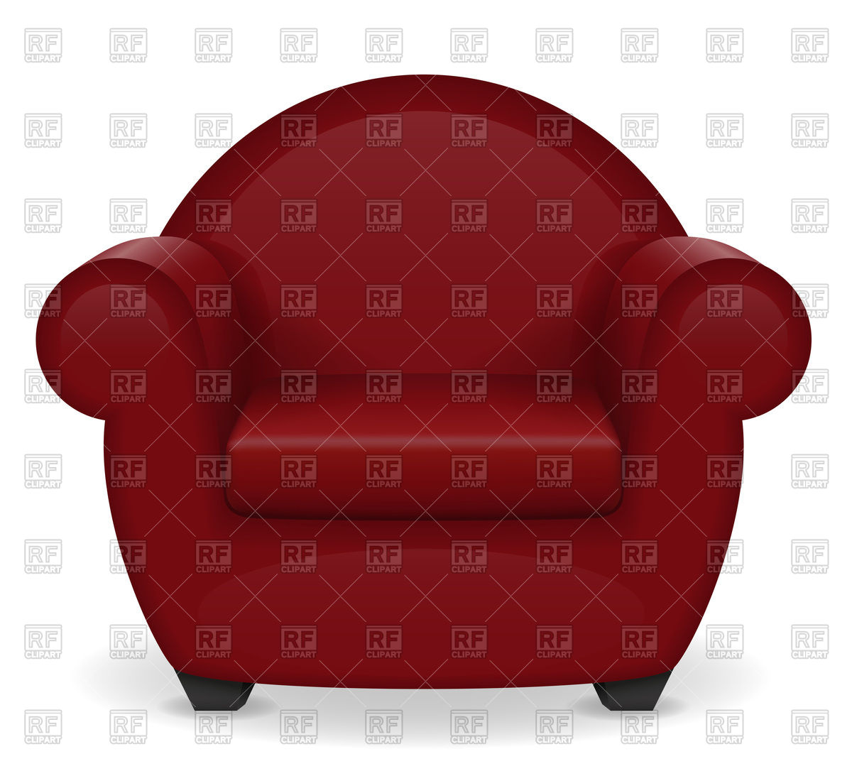 1200x1086 Red Old Armchair Vector Image Of Objects Konturvid