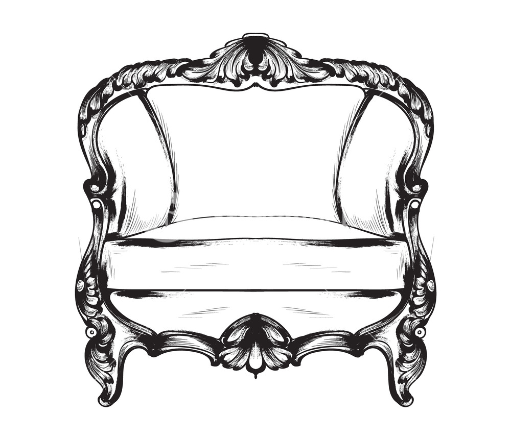 1000x860 Baroque Armchair Vector Royal Style Decotations Victorian