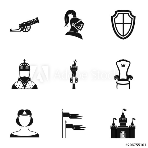 500x500 Military Armor Icons Set Simple Illustration Of Military Armor