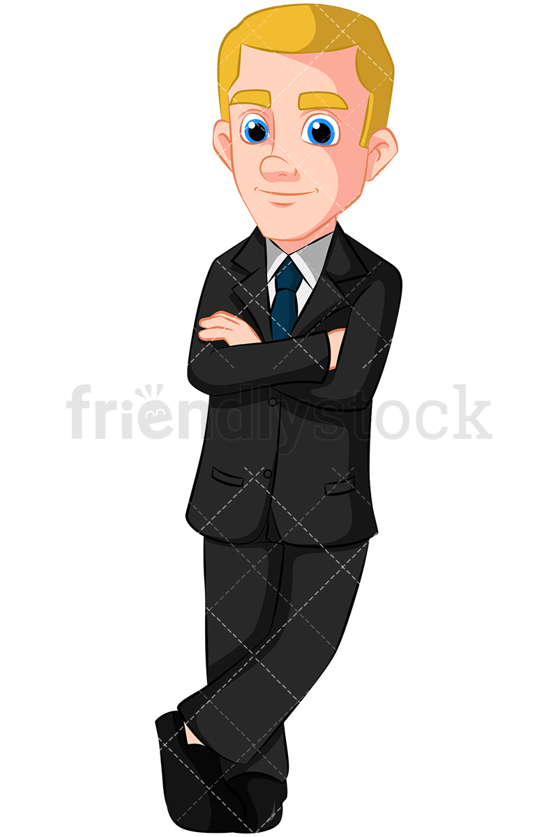 Business Man Leaning Arms Crossed Vector Cartoon Clipart 800x1200 Business Man Leaning Arms Crossed Vector Cartoon Clipart