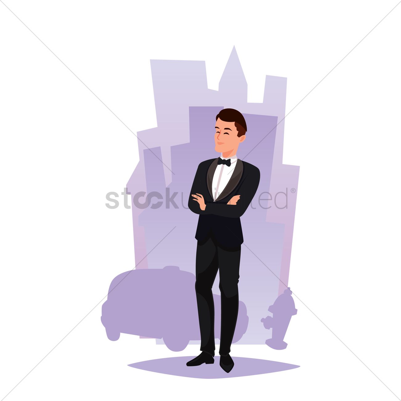 Businessman Standing With Arms Crossed Vector Image 1300x1300 Businessman Standing With Arms Crossed Vector Image