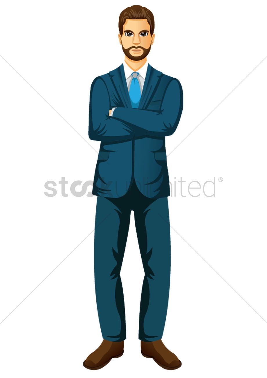 Businessman With Arms Crossed Vector Image 920x1300 Businessman With Arms Crossed Vector Image