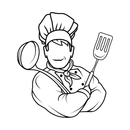Chef Cook Standing With Arms Crossed Vector Illustration Royalty 450x450 Chef Cook Standing With Arms Crossed Vector Illustration Royalty