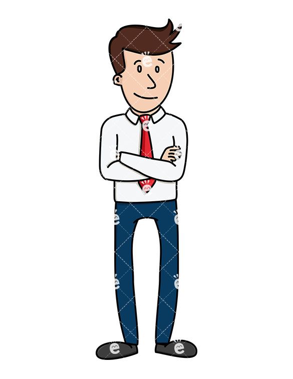 A Businessman Standing Up With His Arms Crossed, Listening Arts 585x755 A Businessman Standing Up With His Arms Crossed, Listening Arts