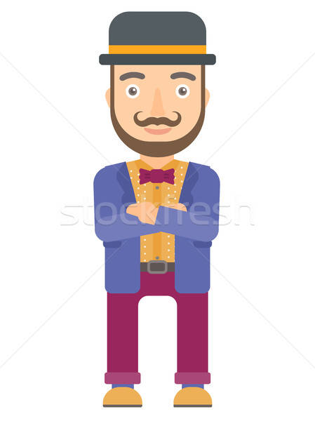 Confident Circus Performer With Arms Crossed Vector Illustration 449x600 Confident Circus Performer With Arms Crossed Vector Illustration
