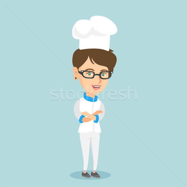 Confident Female Chief Cook With Arms Crossed Vector Illustration 600x600 Confident Female Chief Cook With Arms Crossed Vector Illustration