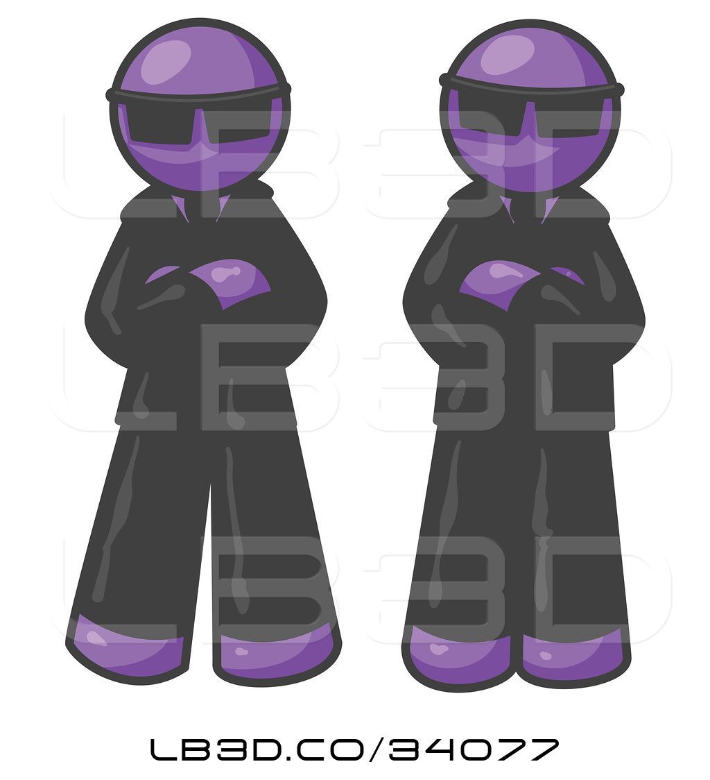 Vector Illustration Of Two Purple Men Standing With Their Arms 1024x1124 Vector Illustration Of Two Purple Men Standing With Their Arms