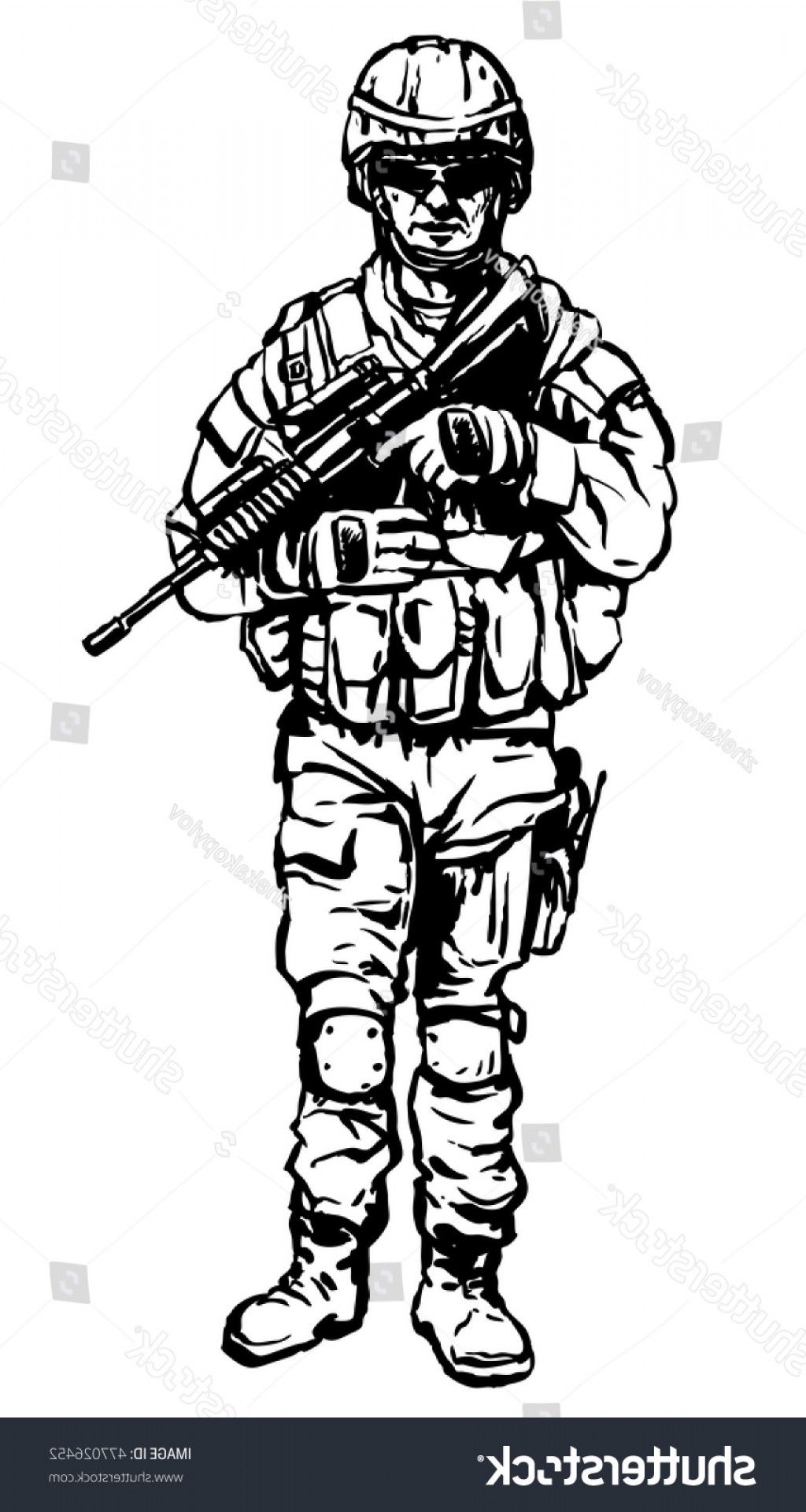 1024x1920 Modern Us Army Soldiers Isolated Black Soidergi