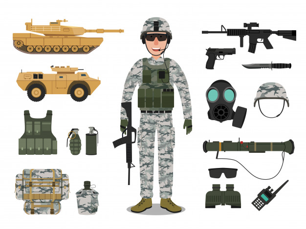 626x469 Army Soldier Character With Military Vehicle Vector Premium Download