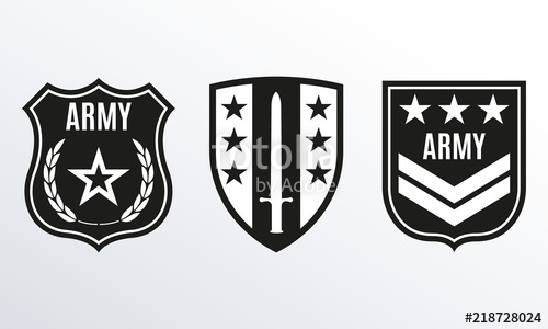 500x300 Army Badge Military Patch With Star Force Emblem Vector