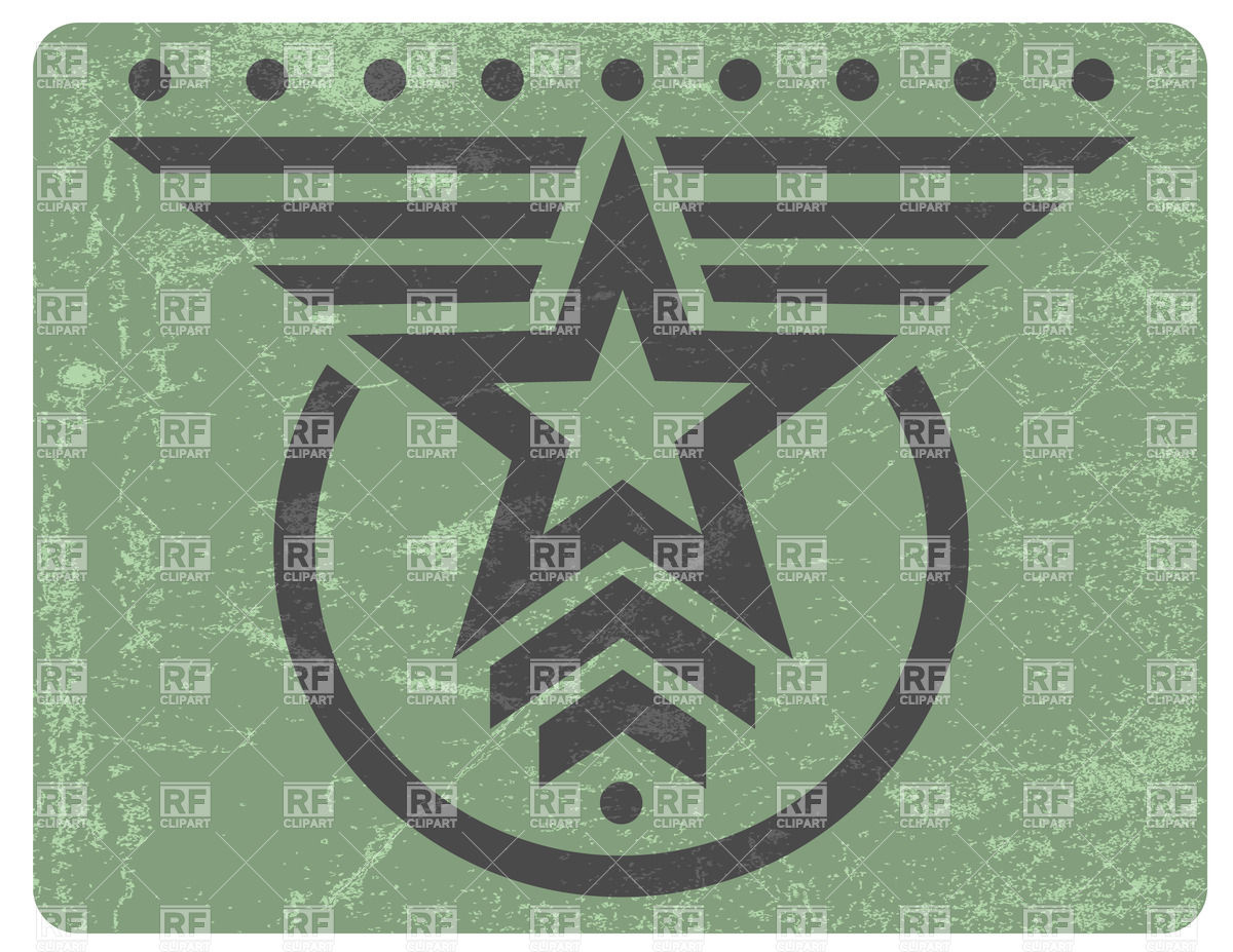 1200x927 Green Military Style Grunge Emblem With Gray Star Vector Image