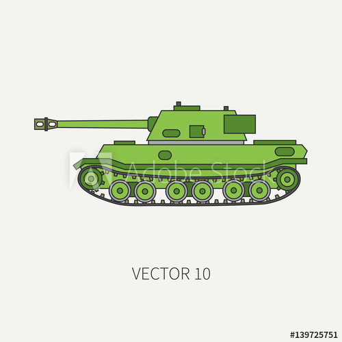 Line Flat Color Vector Icon Infantry Assault Army Tank Military 500x500 Line Flat Color Vector Icon Infantry Assault Army Tank Military