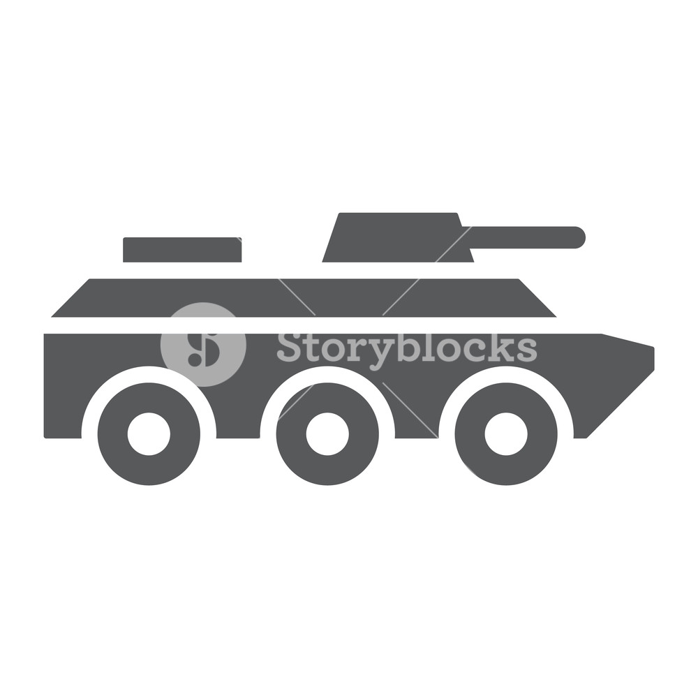 1000x1000 Amphibious Vehicle Glyph Icon, Transport And Army, Tank Sign