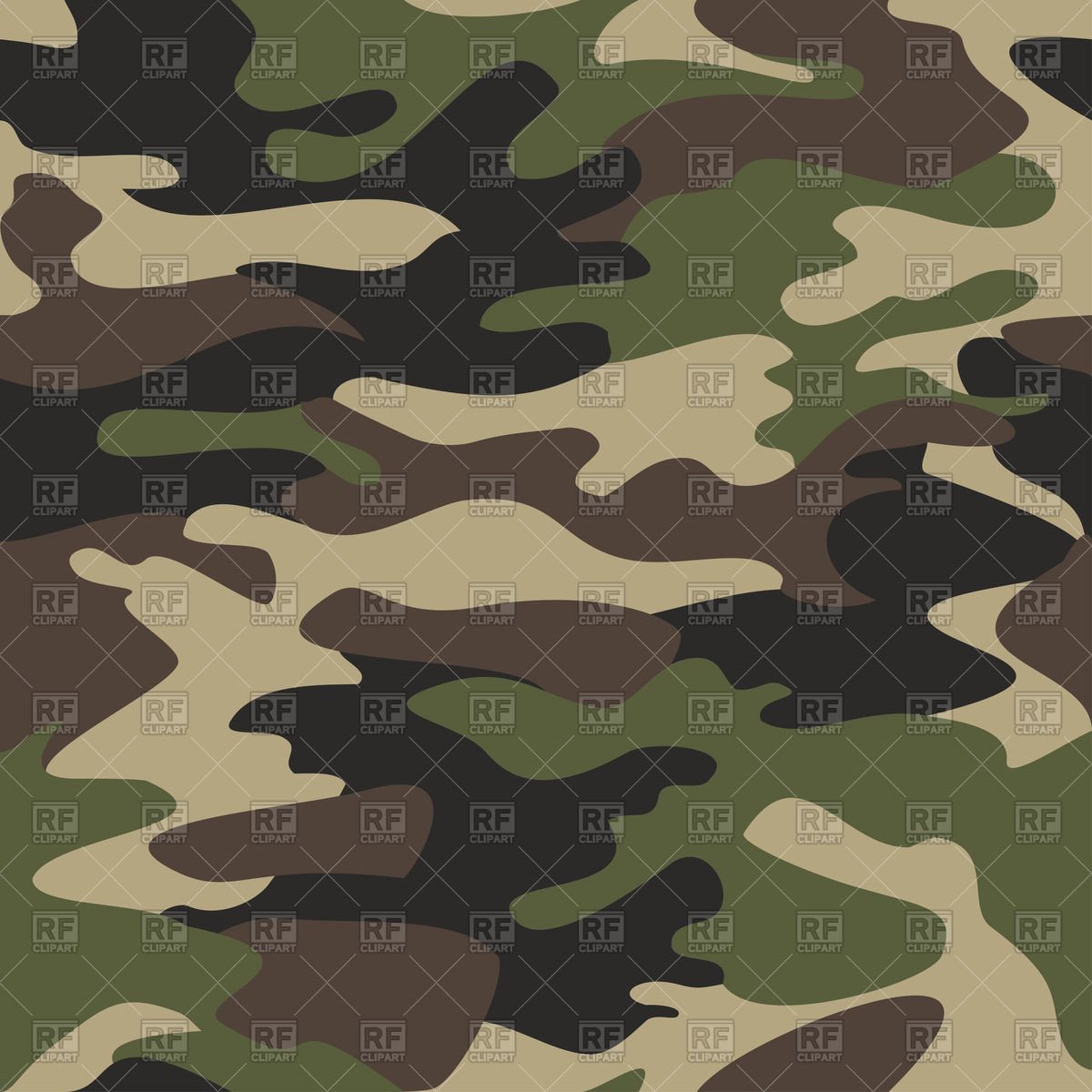 1200x1200 Seamless Pattern In Camouflage Color, Military Texture Vector