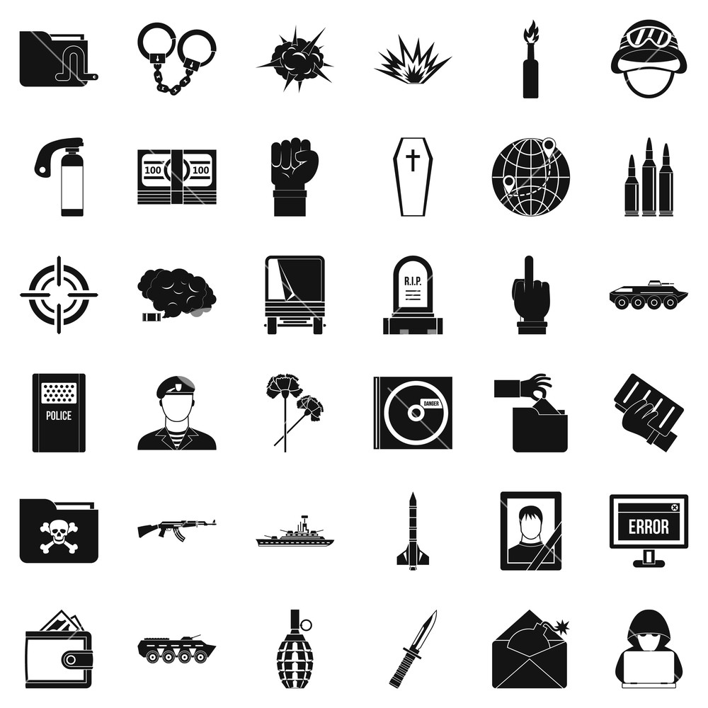 1000x1000 Army Icons Set Simple Style Of Army Vector Icons For Web
