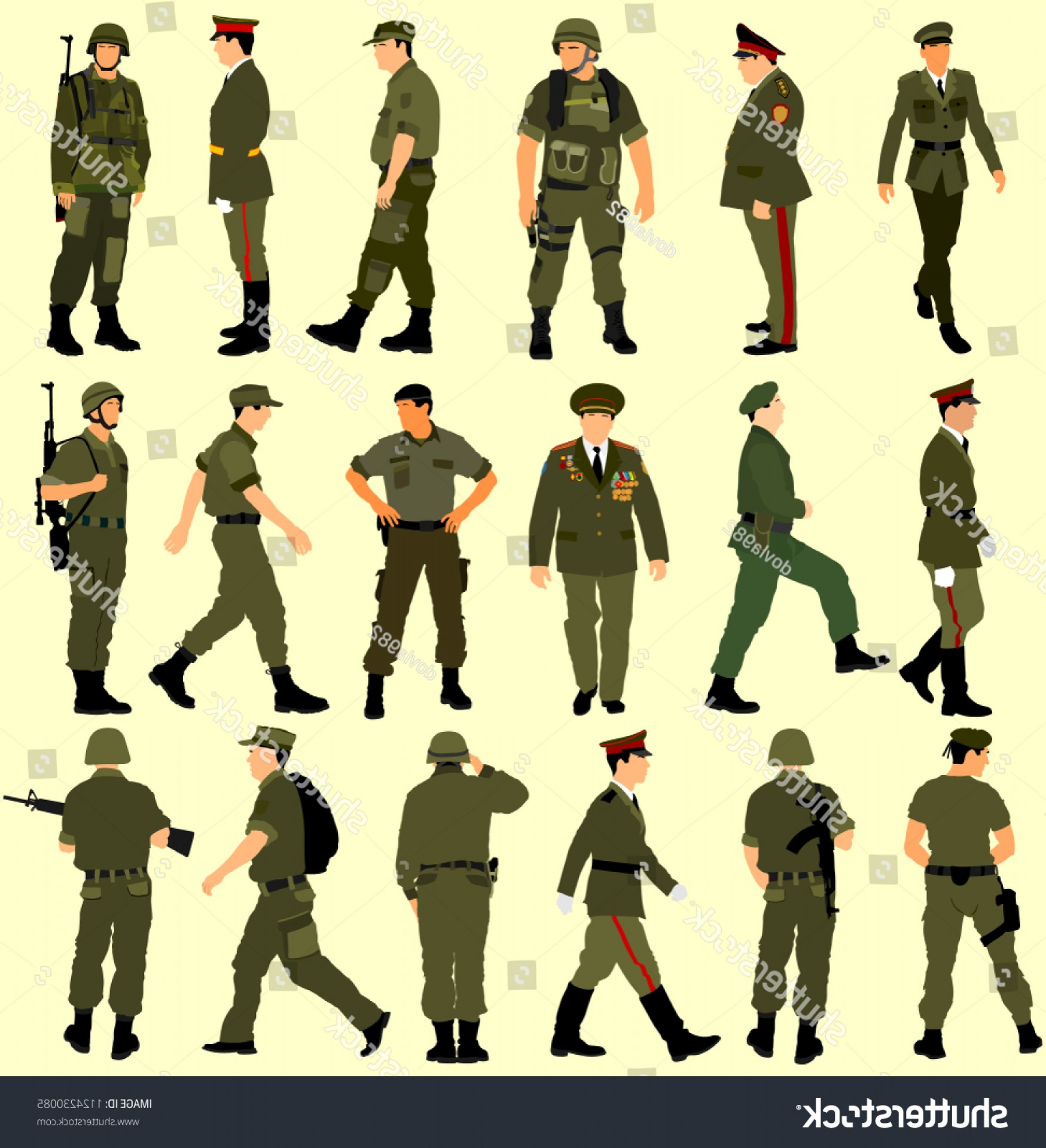 1749x1920 Large Collection Different Soldiers Vector Illustration Handandbeak