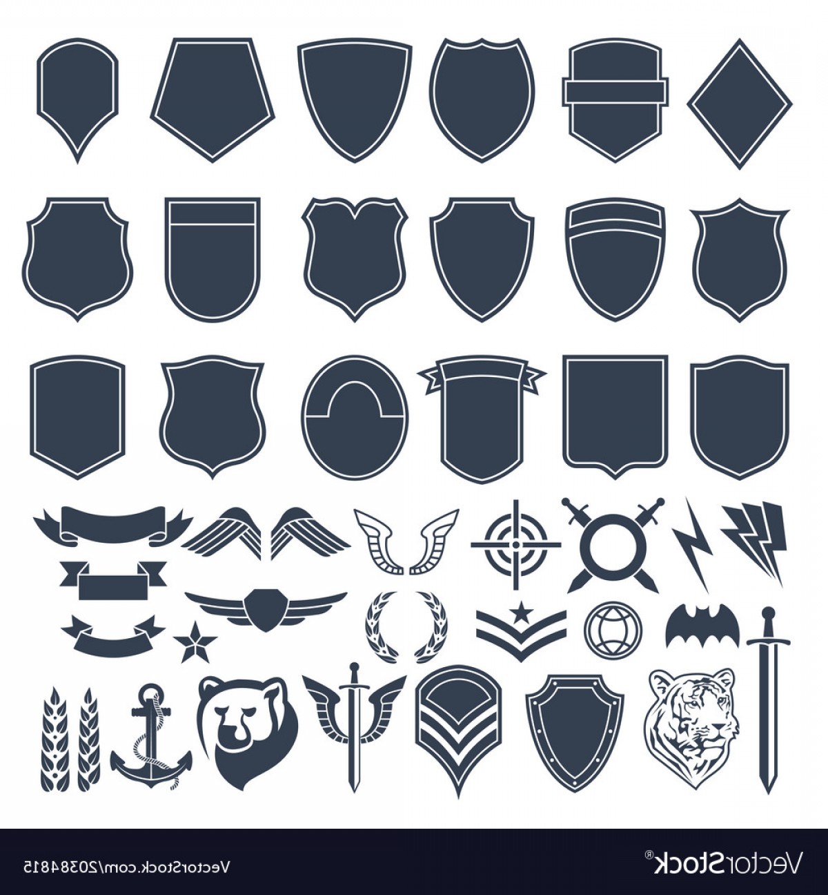 1200x1296 Set Of Empty Shapes For Military Badges Army Vector Handandbeak