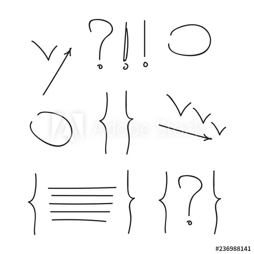 500x500 Abstract Marker Arrow Set Hand Drawn Marker Border