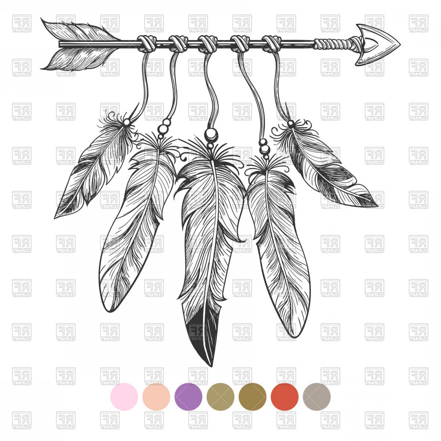 Arrow Feather Vector at Vectorified.com | Collection of Arrow Feather ...