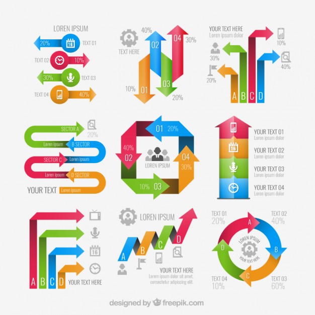 626x626 Arrows Infographic Elements Vector Free Download