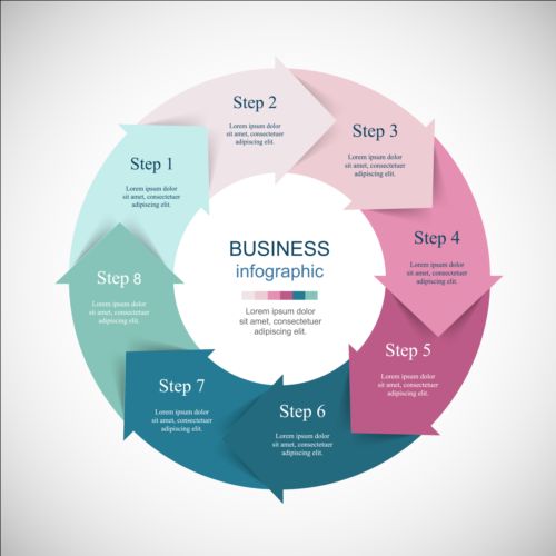 500x500 Circle With Arrow Infographic Vector Free Download