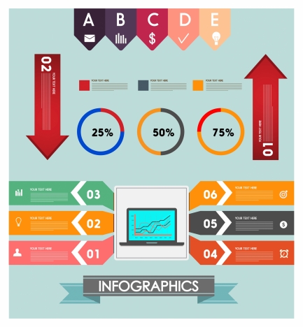 433x468 Infographics Vector Illustration With Arrow And Circles Vectors