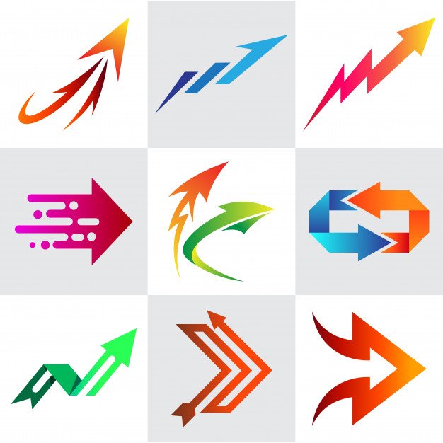 626x626 Arrow Logo Collection, Set Of Arrow Logo Design Vector Premium