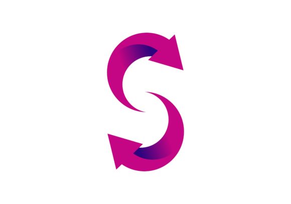580x406 Letter S Arrow Logo Vector Graphic