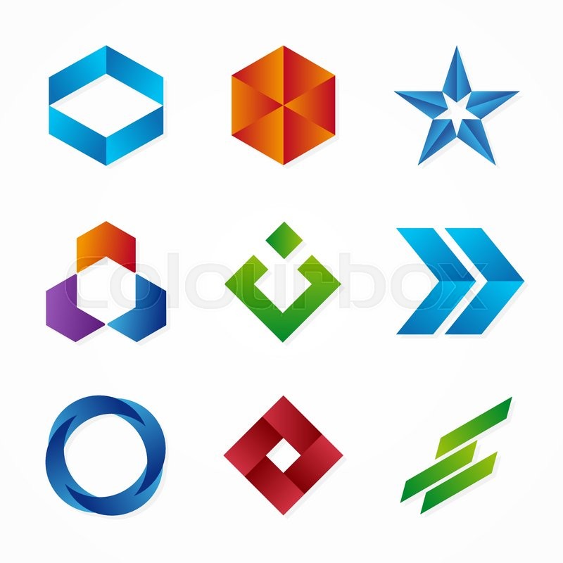 800x800 Set Of Abstract Logo Design Template Stock Vector Colourbox