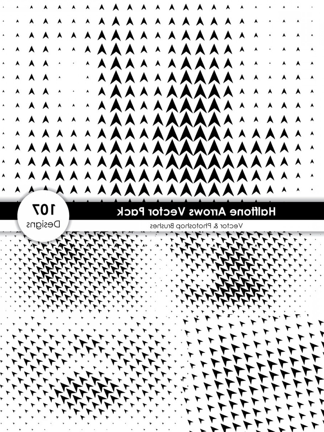 1080x1440 Halftone Arrow Shape Pattern Vector And Photoshop Brush Pack