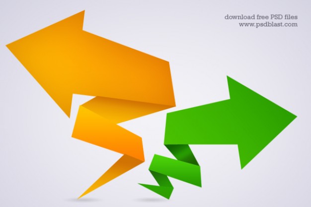 626x417 Free Vector Origami Arrow Shape Mockup