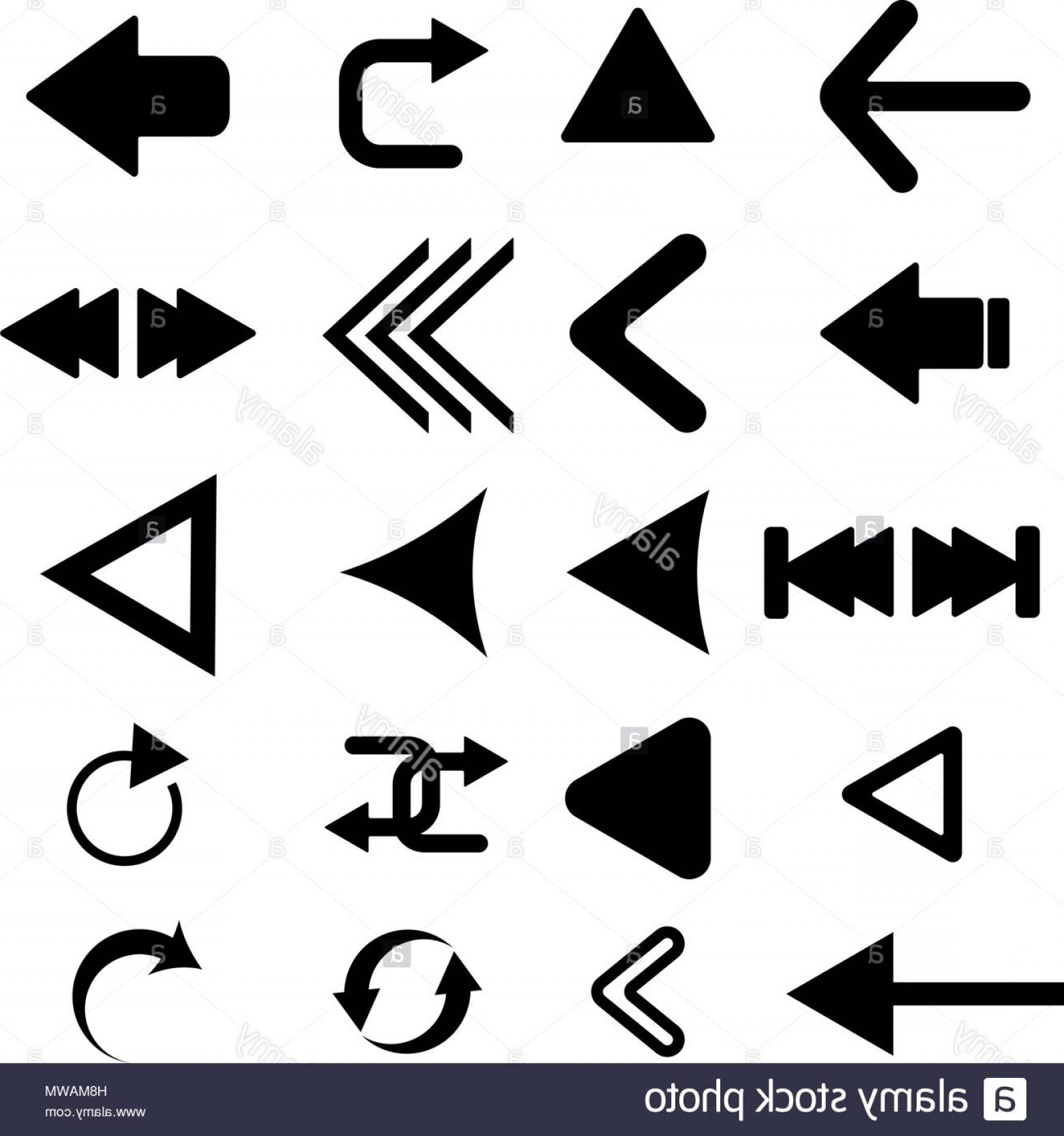 1560x1665 Stock Photo Arrow Vector Button Icon Set Black Color On White